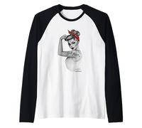 RosieTheRiveter - Pin Up Art retrò per Ragazze Maglia con Maniche Raglan