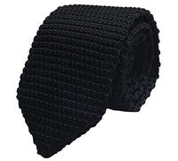 Rosiika Cravatta da uomo in maglia sottile elegante formale design base vintage modello misto casual 6,1 cm cravatta, Strisce nere., Taglia unica