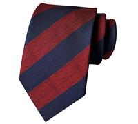 Rosiika Cravatte da uomo a quadri a righe modello business formale designer festa di nozze cravatte, Rosso Vino Navy, Taglia unica