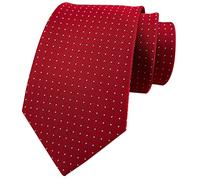 Rosiika Cravatte da uomo a quadri a righe modello business formale designer festa di nozze cravatte, Rosso vino Pin Dot, Taglia unica