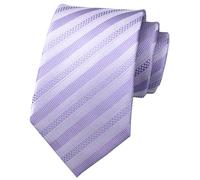 Rosiika Cravatte da uomo a quadri a righe modello business formale designer festa di nozze cravatte, Viola lavanda, Taglia unica
