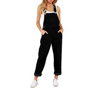 Roskiky - Salopette casual da donna in denim elasticizzato, con tasche, L