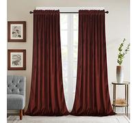 Roslynwood Tende in velluto ocra bruciato per camera da letto, oscuranti, isolamento termico, tende per finestre, per soggiorno, ufficio, appartamento, bagno, 132 x 248 cm, 2 pannelli