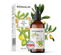 Rosmalin Olio di argan per capelli | Bio | Argan Oil - anche per cuoio capelluto, viso e pelle - spremuto a freddo - Origine in Marocco - Trattamento nutriente del cuoio capelluto, 50 ml