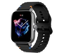 RosMank 20mm Cinturino per Amazfit T-Rex 3 Pro 44mm/Active2/Active/GTR Mini/GTS 4/GTS 3/GTS 2/GTR 42mm, Cinturino di Ricambio in Silicone Morbido per Amazfit Bip 3/Bip S/Bip Lite/Bip U Pro, Nero