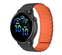 RosMank 20mm Silicone Cinturino Compatibile con Garmin Forerunner 570 42mm/Forerunner 165/Vivoactive 6/Vivoactive 5, Cinturino Ricambio Magnetico per Garmin Venu Sq 2/Approach S50/S44, NeroArancio