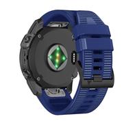 RosMank 22mm Quickfit Cinturino per Garmin Fenix 8 E 47mm/7 Pro/7/6 Pro/6, Cinturino di Ricambio in Silicone Nylon per Epix/Approach S70 47mm/MARQ/Instinct 2/Forerunner 965/Descent G1, Blu