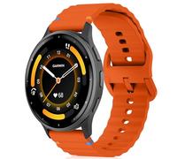 RosMank 22mm Silicone Cinturino Compatibile con Garmin Venu 3 45mm/Venu 2/Vivoactive 4/Active, Cinturino Ricambio per Garmin Forerunner 570 47mm/Forerunner 265/Forerunner 255, Arancia