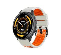 RosMank 22mm Silicone Cinturino per Garmin Venu 3 45mm/Venu 2/Vivoactive 4/Active, Cinturino di Ricambio Due Colori per Garmin Forerunner 570 47mm/Forerunner 265/Forerunner 255, Arancia Bianca
