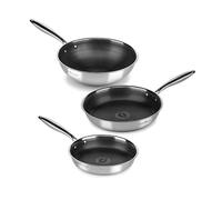 Rosmarino HexaPro 3.0 - 2 padelle e wok - 3 pezzi, diverse dimensioni, in acciaio inox e alluminio