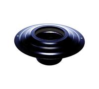 Rosone con tronchetto DN 100 mm d. esterno 230 mm. in acciaio inox verniciato nero per stufa a pellet o legna tubo nero ce Made in Italy