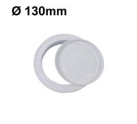 Rosone coprimuro in metallo colore bianco con tappo per tubi Ø 130mm