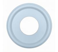Rosone da Soffitto in PU con Centro Cavo, Bianco, Modello A Cerchio Intero, Diametro Esterno 25 Cm, Diametro Interno 9,8 Cm, Spessore 2,2 Cm