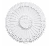 Rosone da soffitto Premium 28 cm Medium - Medaglione floreale da soffitto per lampade e lampadari - Centrotavola decorativo da soffitto leggero in PU - effetto intonaco verniciato liscio - Modello K6