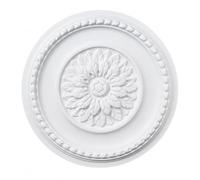 Rosone da soffitto Premium 41 cm grande - Medaglione floreale da soffitto per lampade e lampadari - Centrotavola decorativo da soffitto leggero in PU - effetto intonaco verniciato liscio - Modello K10
