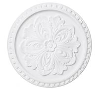 Rosone da soffitto Premium 42 cm grande - Medaglione floreale da soffitto per lampade e lampadari - Centrotavola decorativo da soffitto leggero in PU - effetto intonaco verniciato liscio - Modello K12