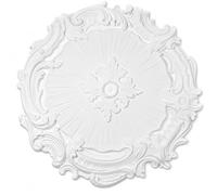 Rosone da soffitto Premium 43 cm Medium - Medaglione floreale da soffitto per lampade e lampadari - Centrotavola decorativo da soffitto leggero in PU - effetto intonaco verniciato liscio - Modello K13