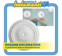 Rosone Decorativo in Polistirolo Bianco modello Donatella diametro 32 cm