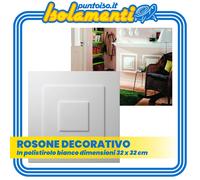 Rosone Decorativo in Polistirolo Bianco modello Yvonne Dimensioni 32 x 32 cm
