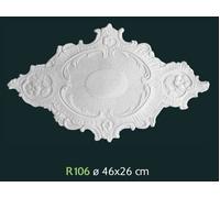 Rosone in gesso bianco per decorazione soffitto diametro 46x26cm - R106 - Rosoni