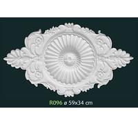 Rosone in gesso bianco per decorazione soffitto diametro 59x34 cm - R96 - Rosoni