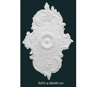 Rosone in gesso bianco per decorazione soffitto diametro 60x40 cm - R95 - Rosoni