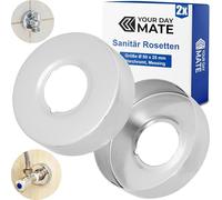 Rosone in ottone DN20, 2 pezzi, dimensione Ø 60 x 25 mm, cromato, per copritubo, rosone di copertura, collare per tubi, sifone, copri rubinetto, sezione tubi, radiatore, rosone a spinta