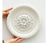 Rosone in stucco, rotonda, 30,5 cm, rosetta da soffitto per lampade da