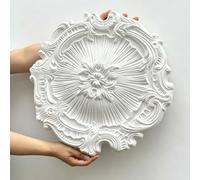 Rosone in stucco rotondo, 44 cm, rosetta da soffitto per lampade da