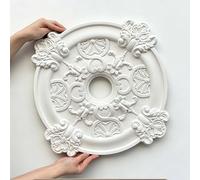 Rosone in stucco rotondo, 51 cm, rosetta da soffitto per lampade da