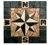 Rosone mosaico decorativo 33x33 cm Palladiana di marmo naturale montato su rete