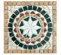 Rosone mosaico decorativo 33x33 cm Palladiana di marmo naturale montato su rete