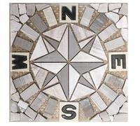 Rosone mosaico decorativo 33x33 cm Palladiana di marmo naturale montato su rete