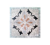 Rosone Per Pavimenti 66x66 In Mosaico Di Marmo Su Rete 66A12 Grigio