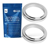 Rosone per rubinetto da lavabo, 2 pz, Ø 50 mm esterno, Ø 33 mm interno, altezza 6 mm, ABS con finitura lucida, rosone copri rubinetto, piastra di base accessoria per coprire fori di diametro maggiore
