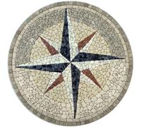 ROsoni rosone mosaico in marmo rosa dei venti diam.100 incollata su rete art 104