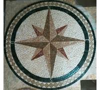 ROsoni rosone mosaico in marmo rosa dei venti diam. 180 incollata su rete Cod 60