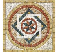 Rosoni rosone mosaico in marmo su rete per interni esterni 66x66 FANTASI GIALLO