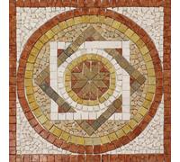Rosoni rosone mosaico in marmo su rete per interni esterni 66x66 FANTASI ROSSO