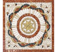 Rosoni rosone mosaico in marmo su rete per interni esterni 66x66 ROSA ROSSO
