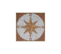 Rosoni rosone mosaico in marmo su rete per interni esterni 66x66 WIND ROSE GIALL