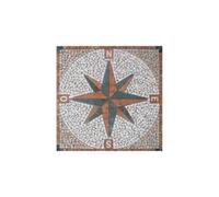 Rosoni rosone mosaico in marmo su rete per interni esterni 66x66 WIND ROSE ROSSO