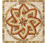 Rosoni rosone mosaico in marmo su rete per interni esterni 80x80 FLORIUM NOCE