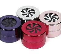 ROSPFKELSC Scatola rotonda rotante per anelli, in metallo, con rivestimento in velluto, per matrimoni, proposte, fidanzamenti, 5,5 x 4 cm