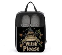 Rospo che indossa cappello da strega per favore, borsa per scarpe da viaggio per uso quotidiano anti-polvere porta scarpe da golf