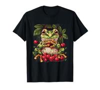 Rospo ciliegia natura rana amante ciliegia frutta opera d'arte fauna selvatica Maglietta