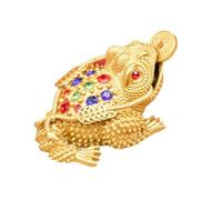 Rospo fortunato ornamento, dorato rospo ornamento ottone statua rana tre gambe ricchezza ufficio Feng Decorat scultura Shui rospo