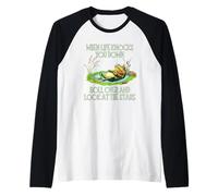 Rospo Quando la Vita Ti abbatte rotolati e Guarda Le Stelle Maglia con Maniche Raglan