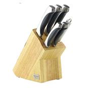 Ross Henery Professional Set Coltelli da Cucina 6 Pezzi, Include Affilacoltelli con Blocco in Legno di Quercia Solido