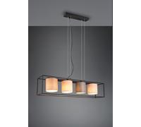 ROSS SOSPENSIONE STRUTTURA METALLO NERO E 4 PARALUMI MULTICOLOR L. 100CM ATTACCO E27